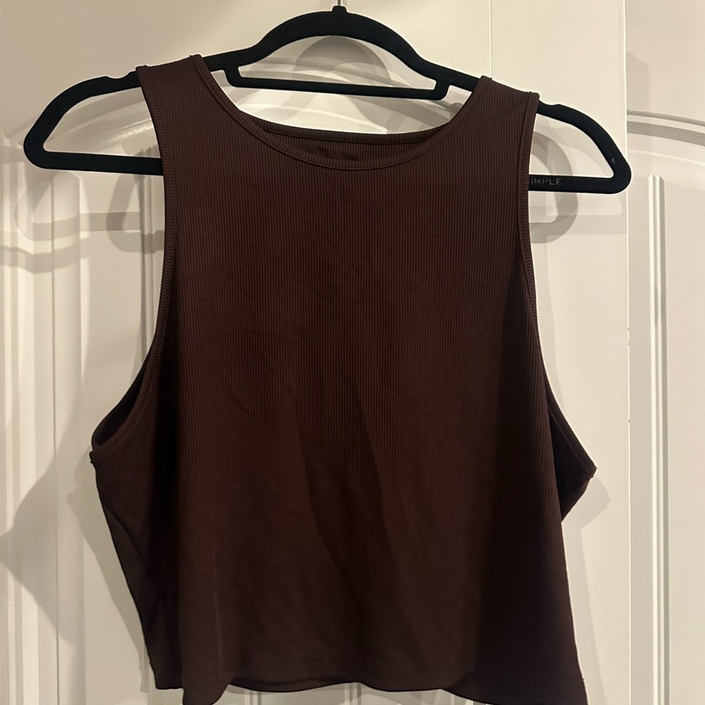 SHEIN Chocolate Brown Cropped Tank Top (1XL)
